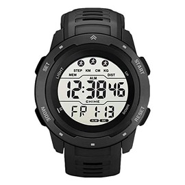 Alomejor Digital Sports Watch Multifunctional Waterproof Luminous Timing Sports Running Watch for Men (Black)