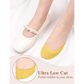 Becellen 8 Pairs of Women's Low Cut Ballerina Socks, Invisible Half Socks with Transparent TPU Sling, 4 Colours