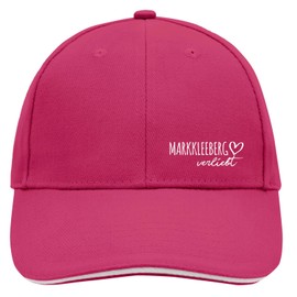 huuraa Baseballcappy Markkleeberg verliebt Geschenk Unisex Kappe Pink/White Markkleeberg Mitbringsel