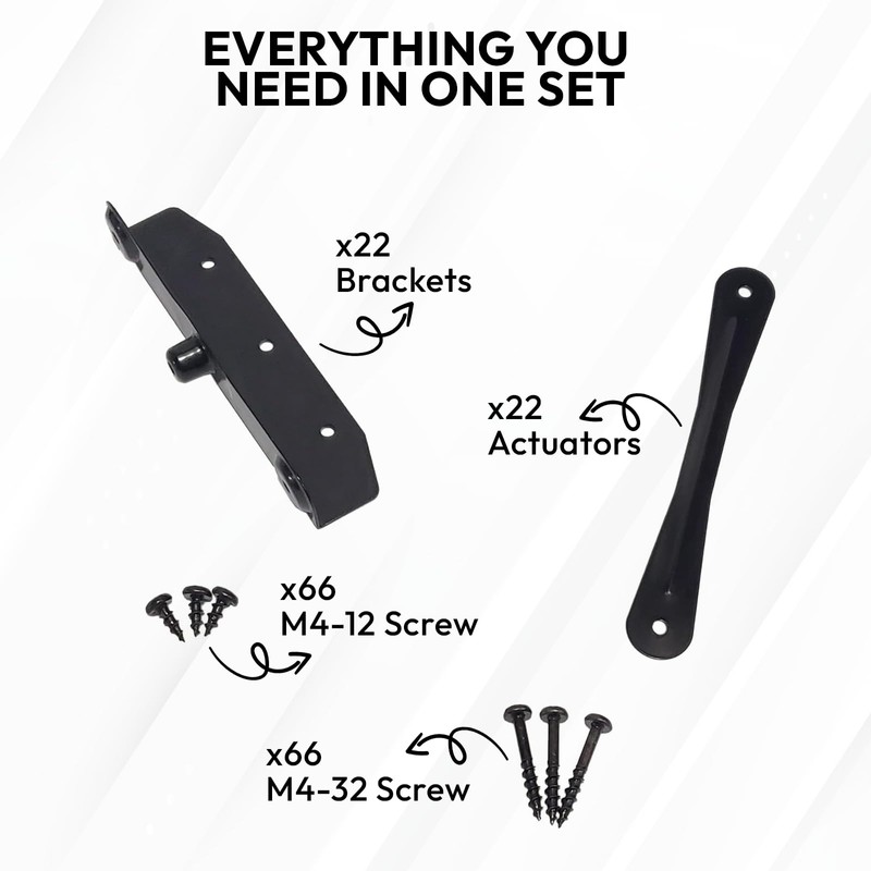 Decorex Hardware Heavy Duty Stainless Steel Louvers Hardware Kit -