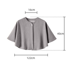 Wheelchair Care Shawl, Warm Shoulder Cape Blanket, Bedridden Patient Shoulder Warm Cloak, Elderly Easy-Dress Cape (Gray)