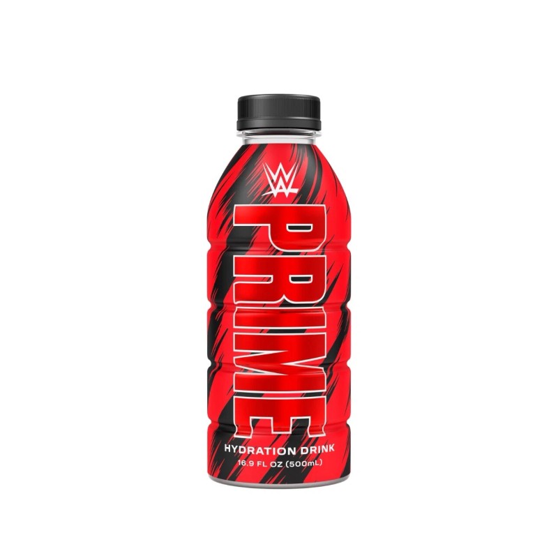 Prime One (1) Prime Hydration Drink WWE Red & Black