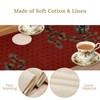 Chinoiserie Crane Table Runner, Asian Japanese Crane Pine Tree Branchs