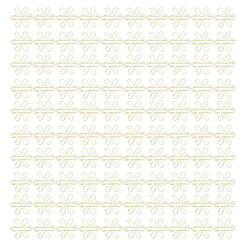 Yosoo 100Pcs Gold Metal Paper Clips, Cute Flower Shape, Anti