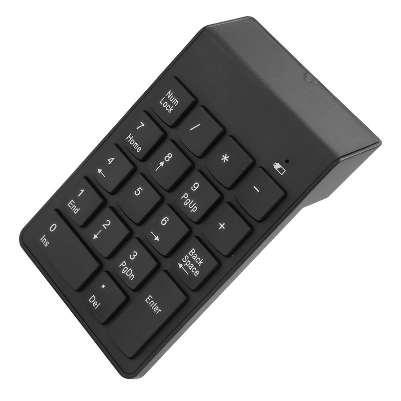 Wireless Number Pad 2.4G Receiver Black 18 Concave Keys Battery