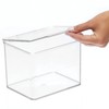 mDesign Plastic Stackable Home Office Storage Organizer Box with Hinge