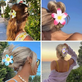 ZSPERKLA Pack of 6 Flower Hair Clips Large Hair Clips Non-Slip Acrylic Hair Clips Hair Accessories for Girls Women