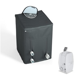 XCZ Hot Tub Pump Cover with PVC Transparent top, Insulated with Polar Fleeced Fabric, Spa Pump Winter Cover, Suitable for Inflatable hot tub Heater, Black, Cover only,