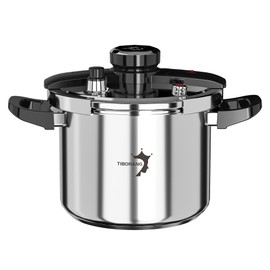 TIBORANG 8.5 QT Stainless Steel Pressure Cooker, [Multi-Cooker for Gas & Induction Stove] [Saves 70% Cooking Time] [One-Hand Operation], Family Size for 3-5 People, Olla de Presion