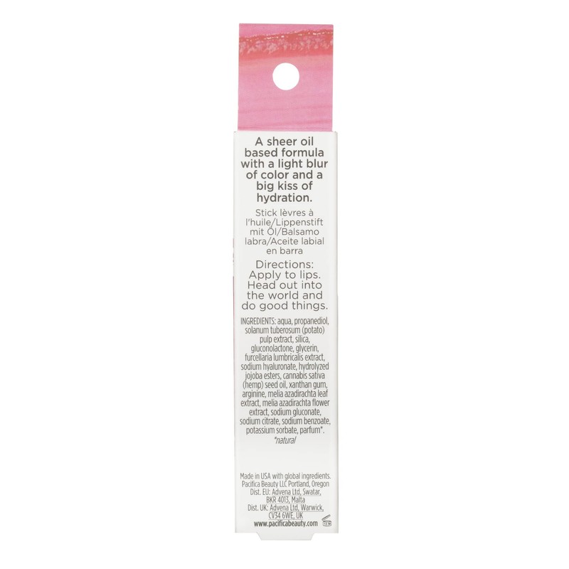 Pacifica Glow Stick Lip Oil Rosy Glow Sheer Rose Hydrating