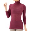 Thin and Warm Silky Plus Wine / Round Neck