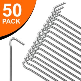 ANSIO® Tent Pegs Pack of 50 Galvanised Metal Pegs 4mm x 6 inch, Heavy Duty Camping Ground Pegs, Ideal for Camping,Hiking,Traveling,Beach and Outdoor