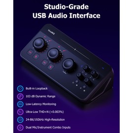 blueAVS (blueCaster TWO) USB Audio Interface – 24Bit/192kHz Studio Recording Interface, USB-C & 48V Phantom Power ASIO Driver for Guitar, Podcast, Home Studio DAW, Streaming and Podcasting