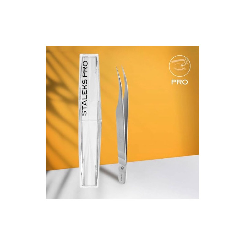 STALEKS PRO Professional False Eyelash Extension Tweezers Stainless Steel Expert
