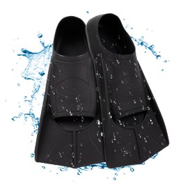 QICHEN Aletas Natacion, Aletas Cortas Natacion con Capa Protectora, Aletas Ergonómicas de Natación y Buceo, Aletas Ligeras de Entrenamiento de Buceo para Adultos Hombre y Mujer(M)
