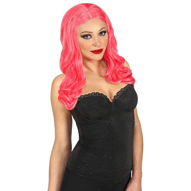 Widmann 09806 Roxy Wig Pink Every Night Party Fashion Carnival