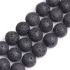 GEM-Inside Natural 20mm Black Lava Rock Round Gemstone Semi Precious