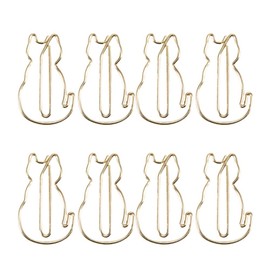 Oumefar Cat Paper Clips, Cute Specially Shaped Bookmark Clip Metal Cat Paper Clips Stationary Supply for Students, Kids, Teachers Paperclipclamp