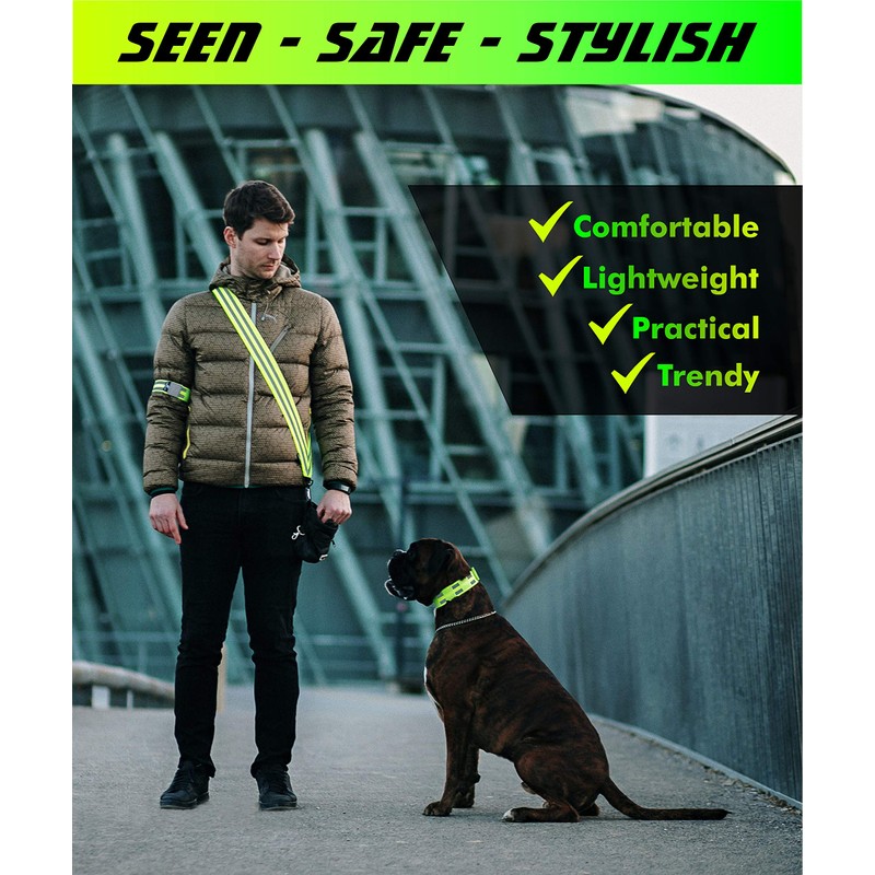 FREEMOVE Reflective SASH with 2 Reflective Arm Bands/Reflective Wristbands >