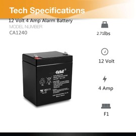Casil Genuine CA1240 12V 4Ah SLA Alarm Battery