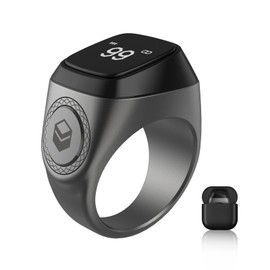 Smart Bluetooth Finger Counter, Smart Muslim Electronic Counter, 0.49in Screen Portable 5 Prayer Time Vibration Alarm Electronic Counter (18MM)