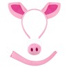 Coinmor Pig Ears Nose Costume Adult Animal Headband Tail Outfit
