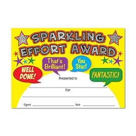 SuperStickers Sparkling Effort Award Certificate