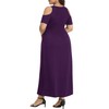 Plus Size Purple Maxi Dress Cold Shoulder Simple Summer Long