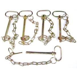 Goliath Industrial Tool 5 GOLIATH INDUSTRIAL 3/8" TRACTOR PINS SAFETY CHAIN WAGON TRAILER HITCH HP38WC