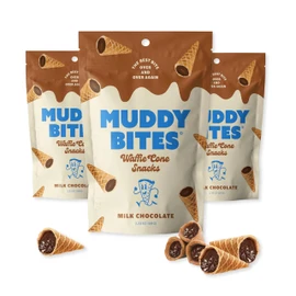 P&V Milk Chocolate Waffle Cone Snacks – 2.33oz Pouch (Pack of 3) | Crunchy Waffle Cone Bites Coated in Smooth Milk Chocolate | Perfect Snack for On-the-Go & Chocolate Lovers (milk chocolate)