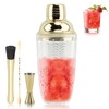 Gold Cocktail Shaker Set with Measuring Jigger, Mixing Spoon &