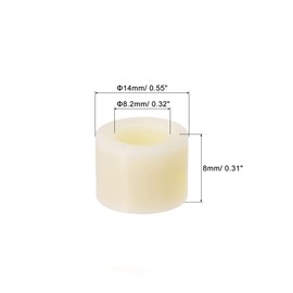 sourcing map ABS Round Spacer Washer ID 8.2mm OD 14mm Length 8mm Plastic Standoff for 3D Printer, TV Wall Mounting, Electrical Outlet, Beige, 100Pcs