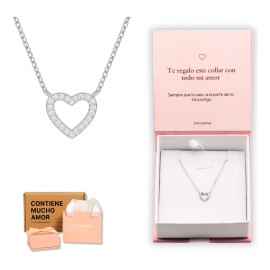 Collar Corazon Plata Regalo Pareja Novia Aniversario Mujer