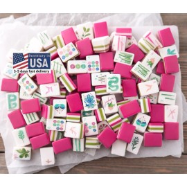 American Mahjong US Local Stock Acrylic American Mahjong Tiles Pink 4-layer OMM RTS Portable Foldable Water Resistant ModernColor: Pink