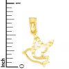 Golden Fire Jewelry Solid Gold Dove Pendant in 10 or