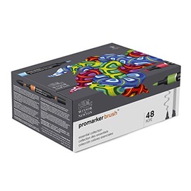 Winsor & Newton Caja de Marcadores Essential Collection con 48 Marcadores Promarker