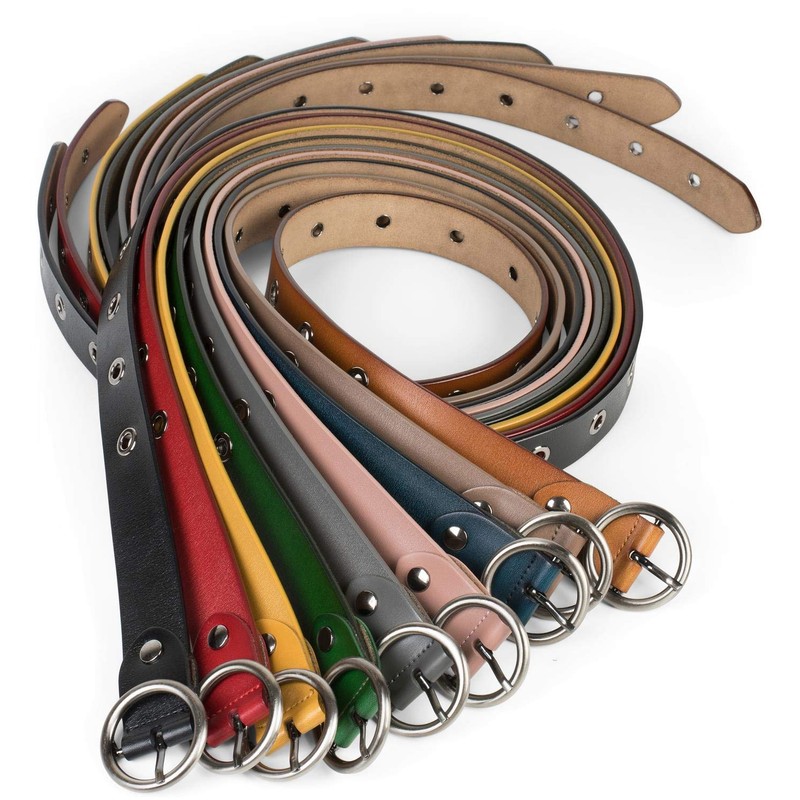 styleBREAKER 03010103 Women's Leather Belt with Rivets and Shiny Surface,