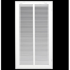 HVAC Premium 12'' X 24'' Steel Return Air Filter Grille for 1'' Filter - Easy Plastic Tabs for Removable Face/Door - HVAC Duct Cover - Flat Stamped Face - White [Outer Dimensions: 14 5/8"w X 26 5/8"h]