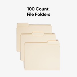 SMEAD Smead File Folder, 1/3-Cut Tab, Assorted Positions, Letter Size, Manila, 100 per Box (10330)