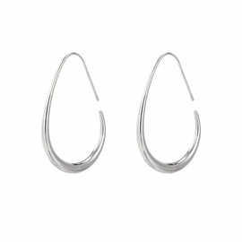 Women's Teardrop Earrings, Fashionable And Trendy 18K Gold Plated Geometric Gold Earrings, Suitable For Gifts For Women (Silver)