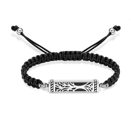 Imrsanl Tree of Life Urn Bracelet for Ashes for Women Men Cremation Jewelry Urn Bracelet Bangle for Ashes of Loved Ones (Silver)