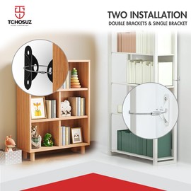 Anti Tip Furniture Anchors for Baby Proofing(10 Packs), 400 Pounds Furniture Wall Anchor, Earthquake Straps Secure/Keep Baby Safety from Tipping/Falling Furniture Dresser Bookshelf Cabinet