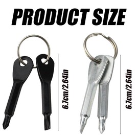 8Pcs Mini Keychain Screwdriver, Portable Pocket Key Chain Flathead & Phillips Screwdriver Set with Key Ring, Outdoor EDC Multifunction Screwdriver Repairing Tool(Black & Silver)