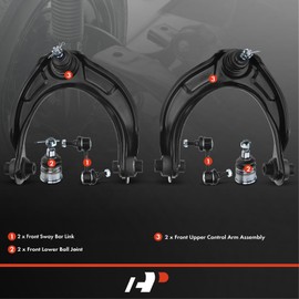 A-Premium Set of 6, Front Upper Control Arm, Sway Bar Link, Lower Ball Joint, Compatible with Honda Accord 2008-2012, Acura TSX 2009-2014