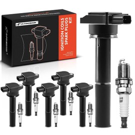 A-Premium Ignition Coils and Spark Plugs Kits Compatible with Mitsubishi Galant 2004-2007, Endeavor 2004-2008, 3.8L 6-PC Set