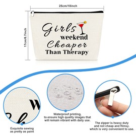 Girls Weekend Gift Makeup Bag for Her Travel Trip Gift for Best Friends Bestie Cosmetic Bags Friendship Present Christmas Birthday Graduation Present for Women Girls BFF Travel Toiletry Cosmetic Pouch