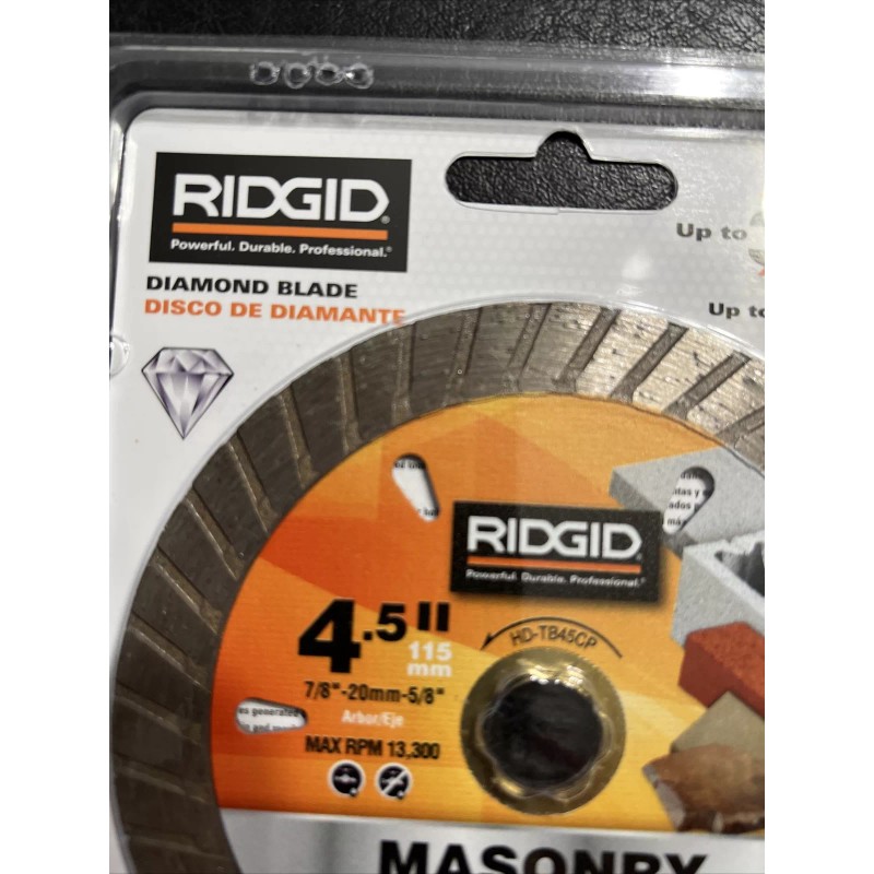 Ridgid 4.5” Diamond Blade Wet/Dry Masonry Cutting HD-TB45CP Brand New