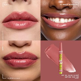 NYX Professional Makeup Fat Oil Slick Click, Brillo de Labios en Barra, Cuidado e Hidratación Duradera Hasta 12H, Brillo Intenso y Suavidad, Color Vib