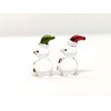 Sansukjai Rare Snowman Tiny Micro Figurines Hand Blown Glass Art