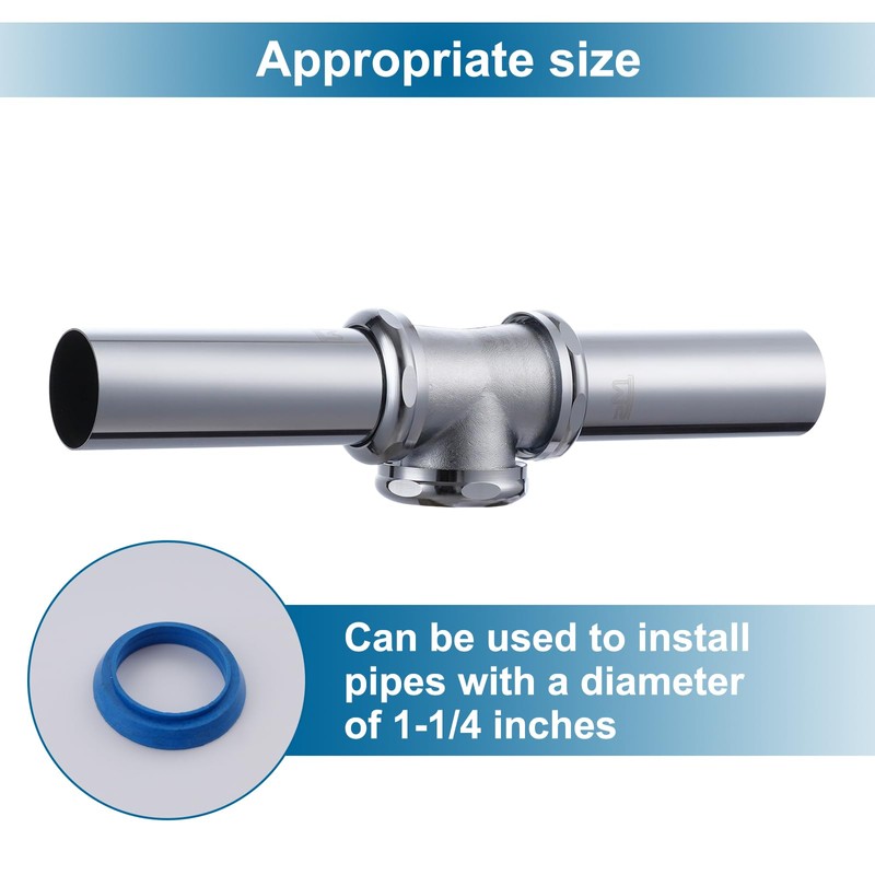 ZM Heavy Duty Brass 3-Way Tee with Slip Joint Connection,
